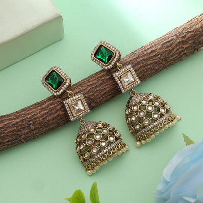 Grüne amerikanische Diamantohrringe Designer Festliche Stilvolle Schmuckkollektion Design