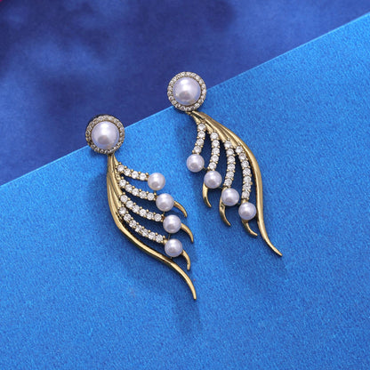 White Color American Diamond Earrings with Classic Crystal Shine