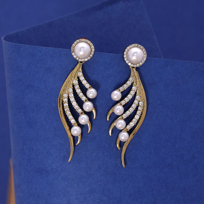 White Color American Diamond Earrings with Classic Crystal Shine