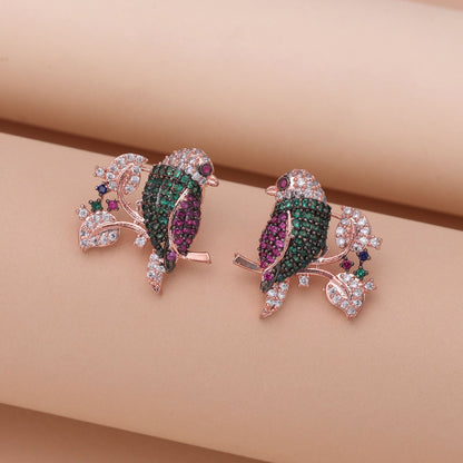 Multi Color American Diamond Earrings with Vibrant Festive Look
