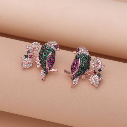 Multi Color American Diamond Earrings with Vibrant Festive Look