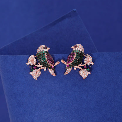 Multi Color American Diamond Earrings with Vibrant Festive Look