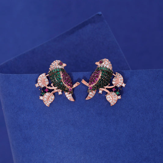 Multi Color American Diamond Earrings with Vibrant Festive Look