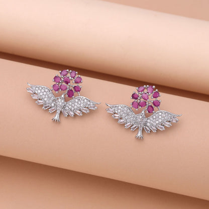Rani Color American Diamond Earrings with Traditional Royal Charm