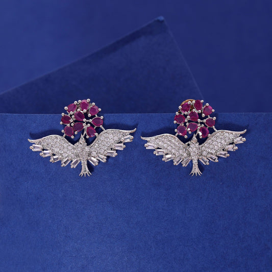 Rani Color American Diamond Earrings with Traditional Royal Charm