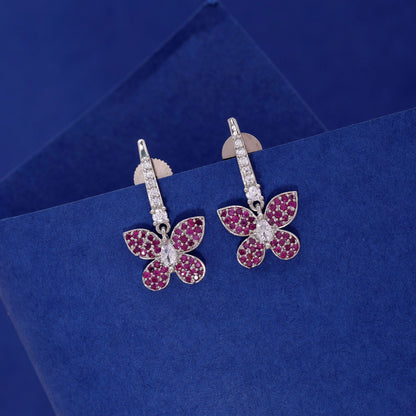 Rani Color American Diamond Earrings with Premium Sparkling Finish