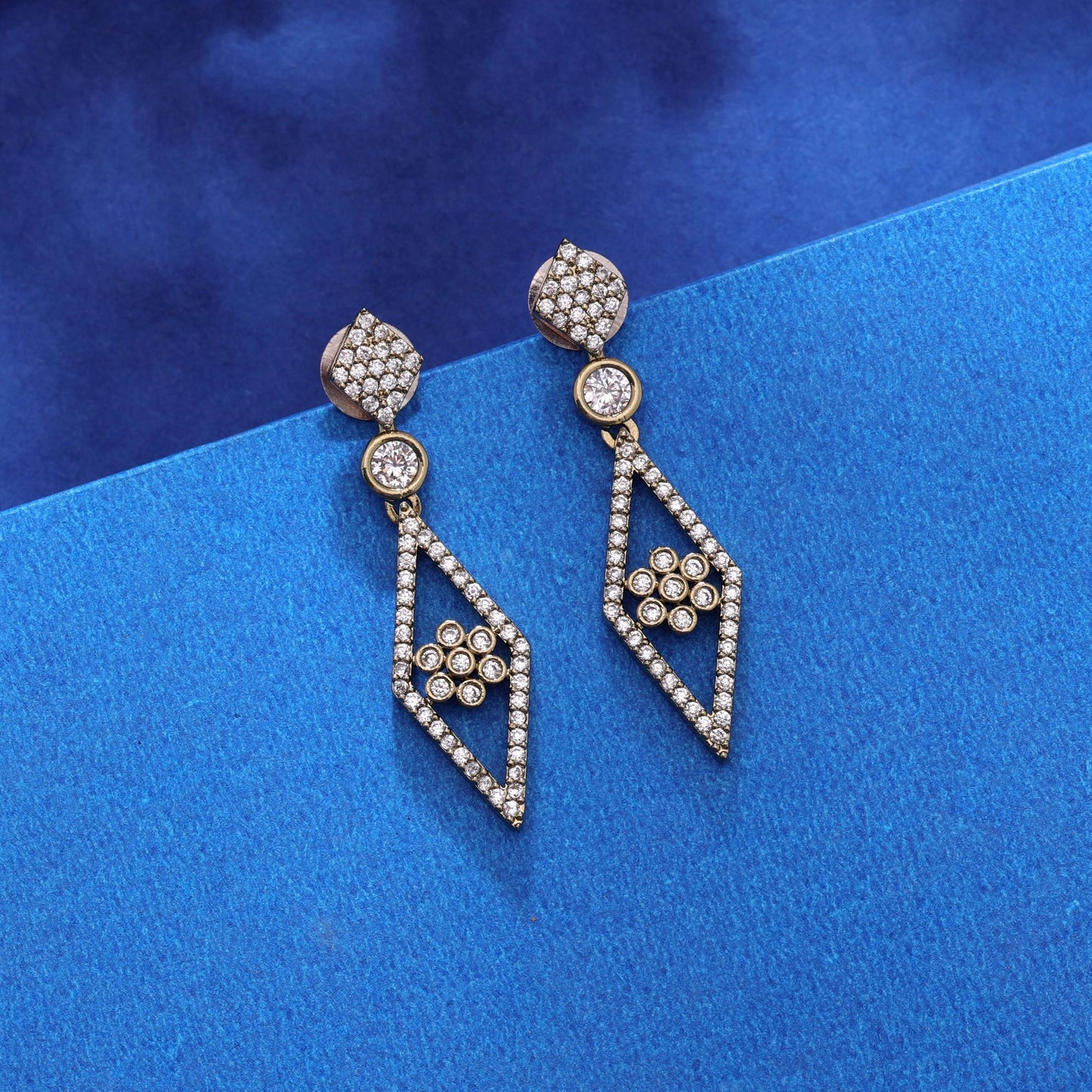 White Color American Diamond Earrings with Premium Crystal Beauty