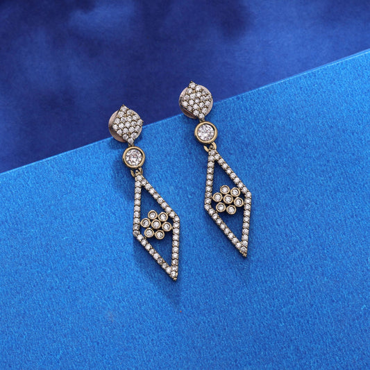 White Color American Diamond Earrings with Premium Crystal Beauty