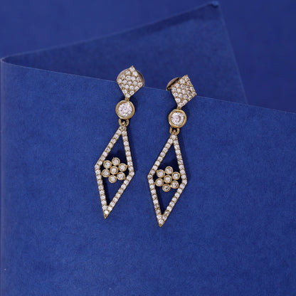 White Color American Diamond Earrings with Premium Crystal Beauty