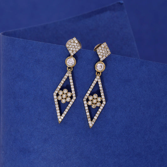 White Color American Diamond Earrings with Premium Crystal Beauty