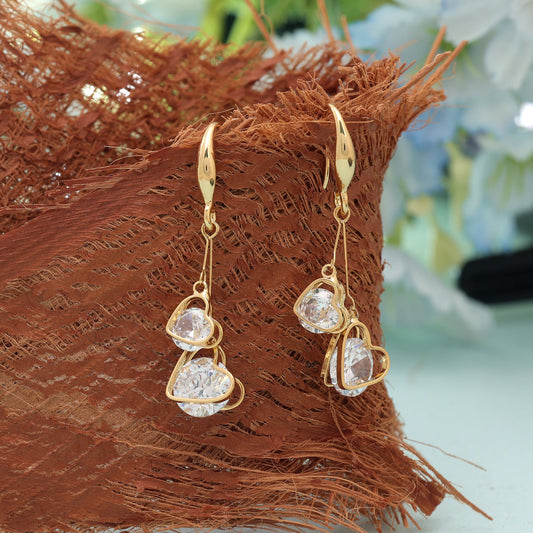 White Color American Diamond Earrings with Elegant Sparkling Party Wear Design
