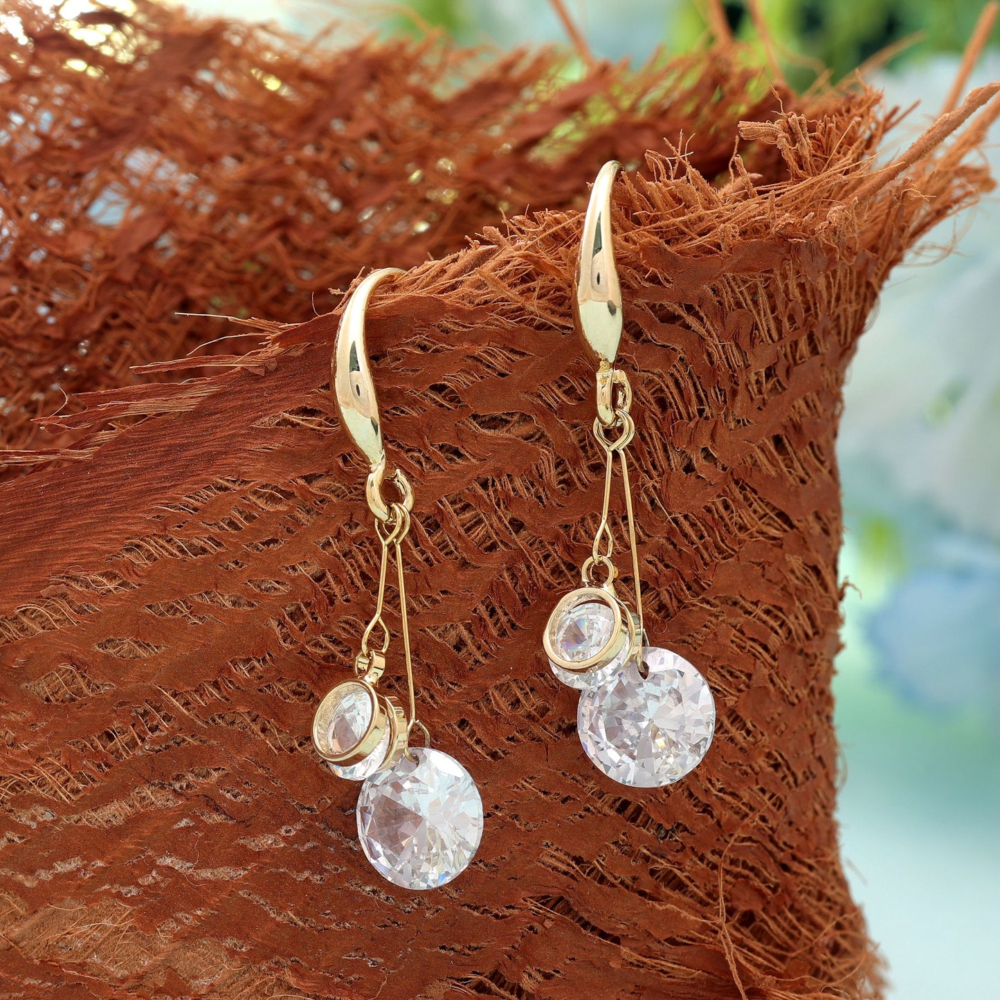 White Color American Diamond Earrings Featuring Stylish Premium Crystal Finish