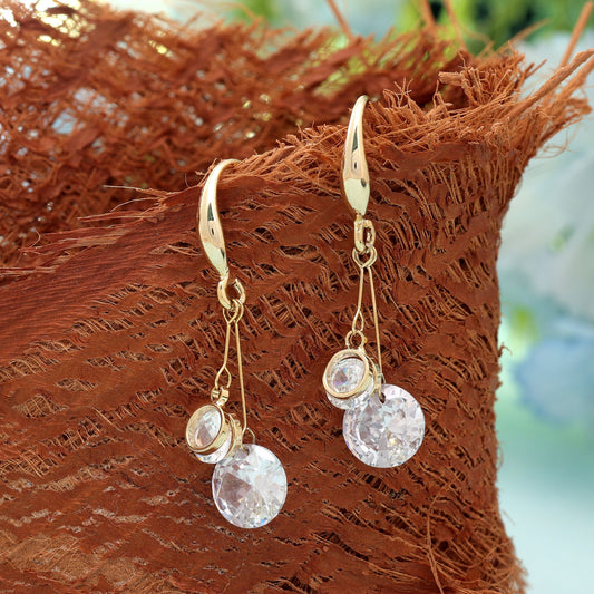 White Color American Diamond Earrings Featuring Stylish Premium Crystal Finish