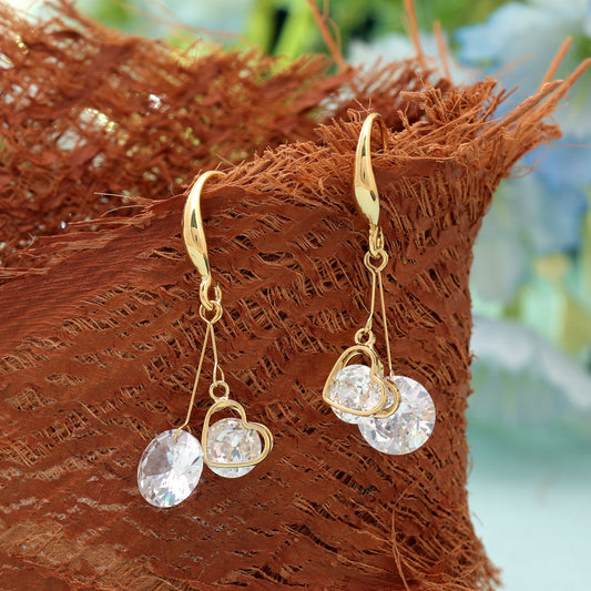 White Color American Diamond Earrings Crafted with Classic Elegant Fashion Style