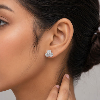 Silver Color American Diamond Earrings with Beautiful Modern Party Wear Look