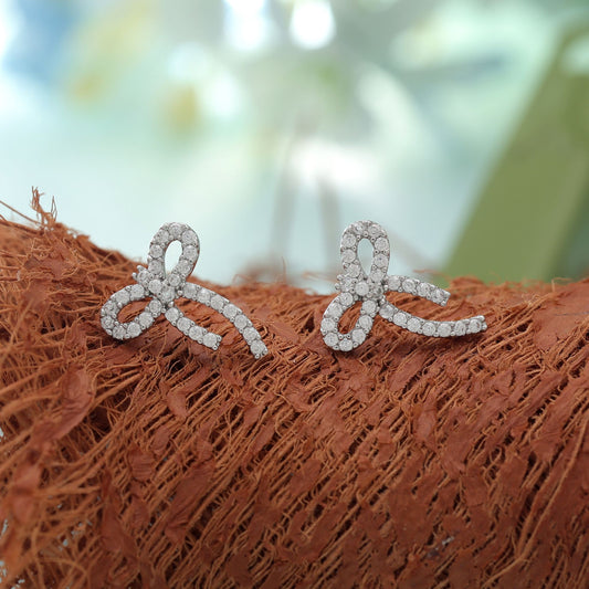 Silver Color American Diamond Earrings Crafted for Elegant Everyday Fashion Style