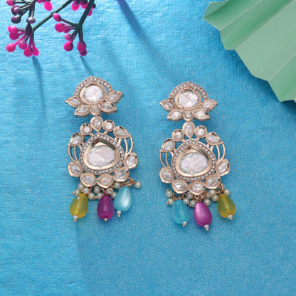 Multi Color American Diamond Earrings with Beautiful Designer Jewelry Collection Style