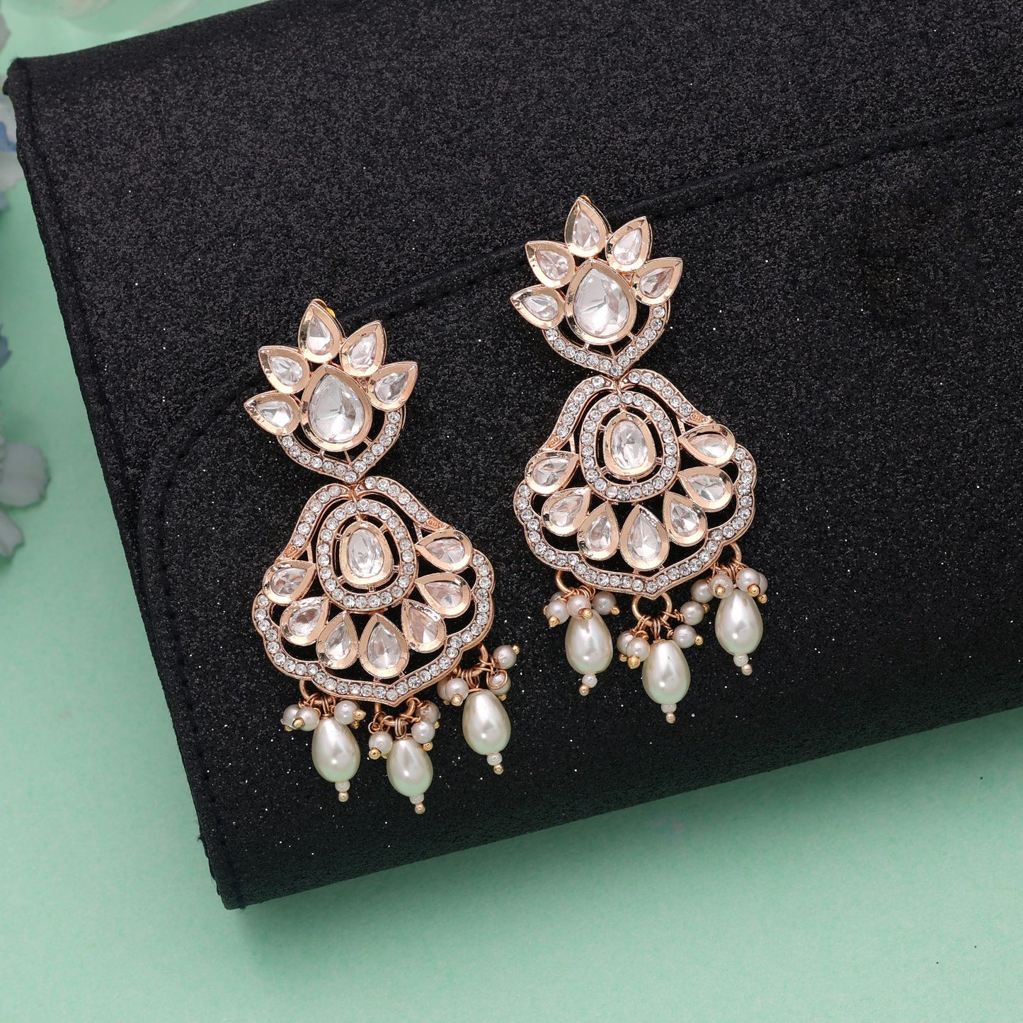 White Color American Diamond Earrings Crafted with Premium Elegant Crystal Finish