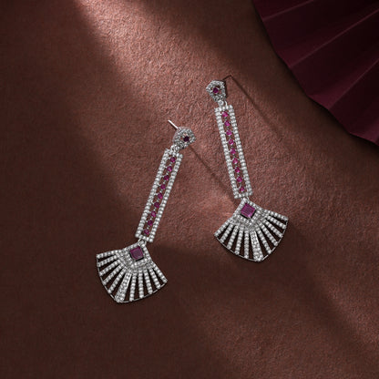 Charming Baby Pink Color American Diamond Stud Earrings For Minimalist Styling