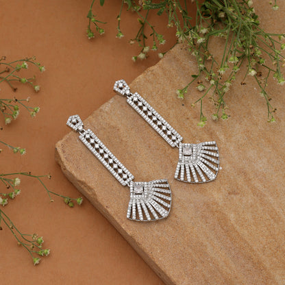 Timeless Diamond White Color American Diamond Dangle Earrings For Women Wear