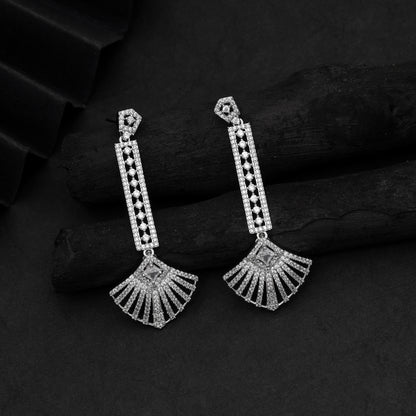 Timeless Diamond White Color American Diamond Dangle Earrings For Women Wear