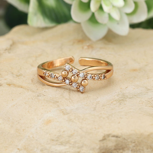 Classic Gold Color Combo Of 12 Pieces American Diamond Rings Perfect For Bridal And Festive Occasions