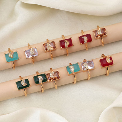 Stylish Assorted Color Combo Of 12 Pieces Monalisa Stone Rings Ideal For Every Fashion Lover