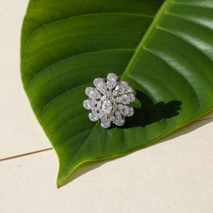 Classic Silver Color American Diamond Ring Created For Timeless Style And Everyday Sophistication