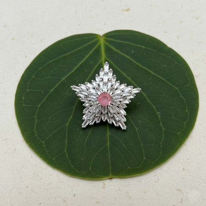 Radiant Pink Color American Diamond Ring Crafted To Elevate Feminine Beauty During Celebrations