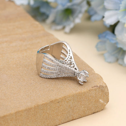 Silver Color American Diamond Ring Offering Timeless Shine For Versatile Daily Styling
