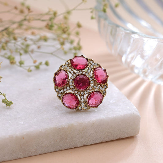 Rani Color American Diamond Ring Crafted for Elegant Designer Party Style