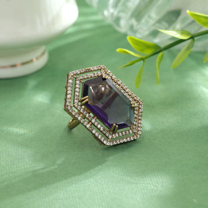 Lila Amerikanischer Diamantring Trendige Elegante Modeschmuckkollektion