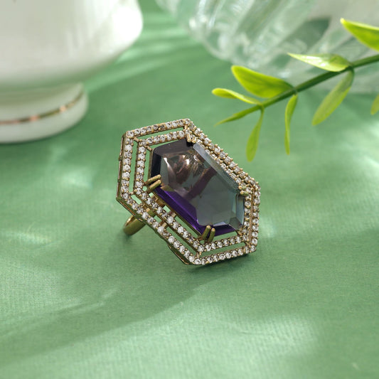 Lila Amerikanischer Diamantring Trendige Elegante Modeschmuckkollektion