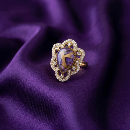 Lila-farbener amerikanischer Diamantring, elegante Party-Schmuckkollektion