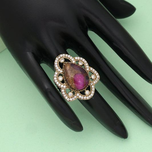 Rani Color Amerikanischer Diamantring Königlicher Brautschmuck Statement Design Kollektion