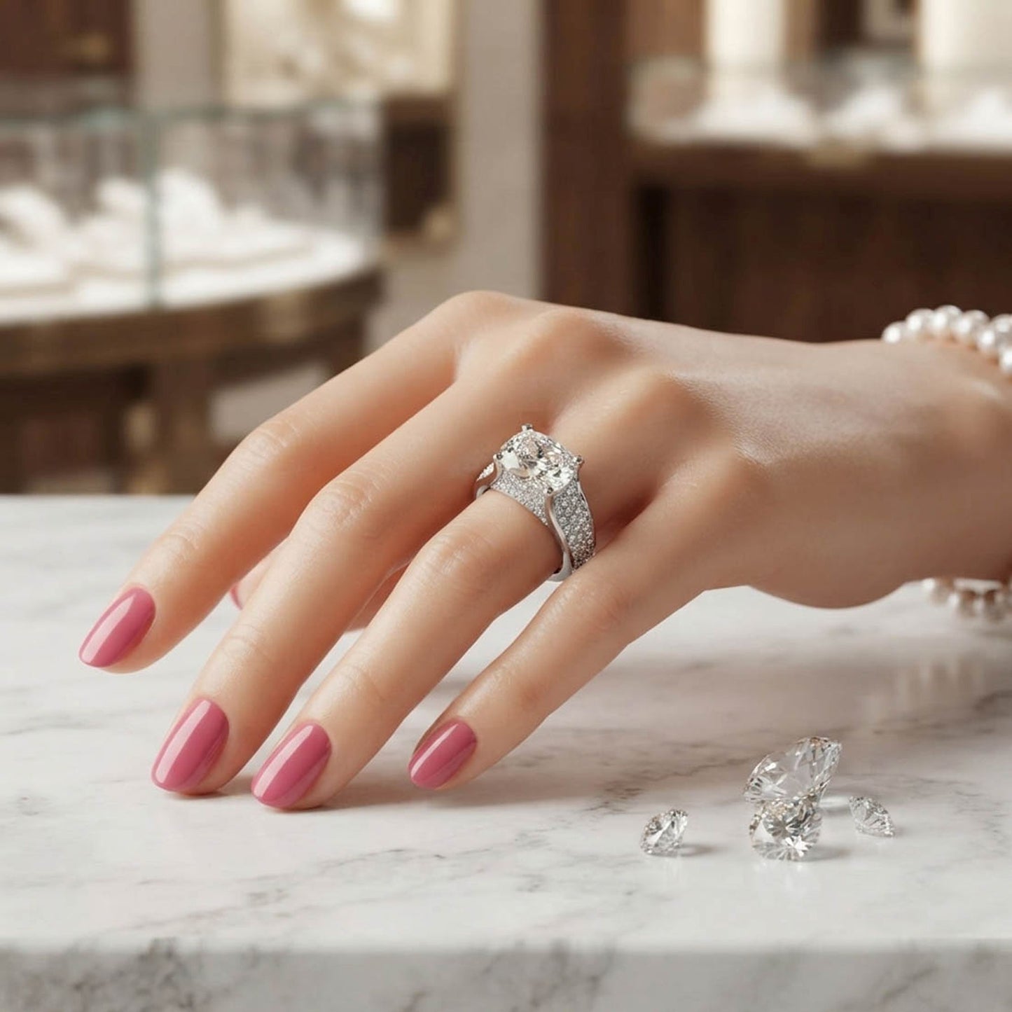 White Color American Diamond Ring Elegant Fashion Style