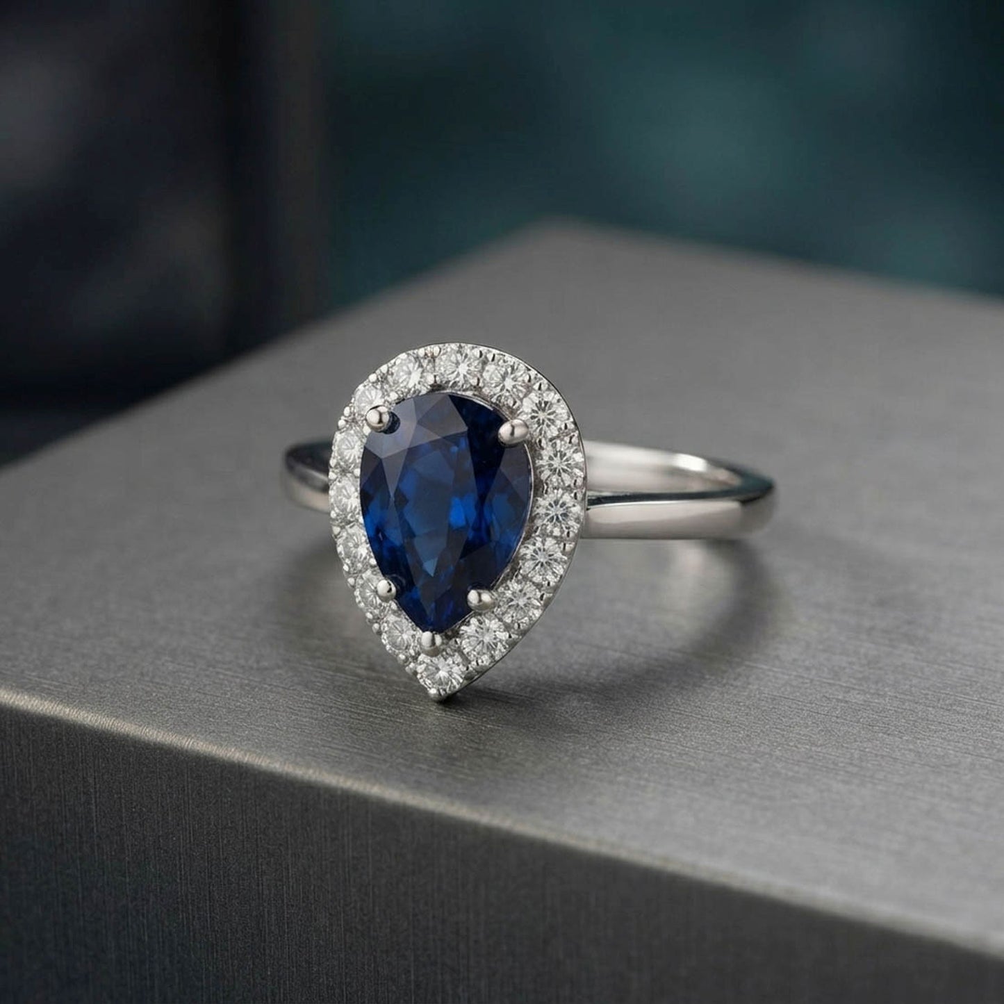 Blue Color American Diamond Ring Premium Designer Appeal