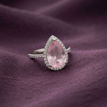 Light Pink Color American Diamond Ring Beautiful Designer Style
