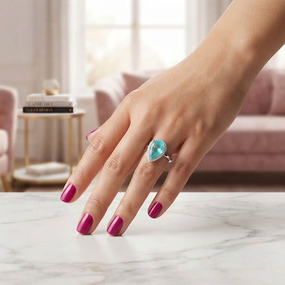 Paris Green Color American Diamond Ring Stylish Fashion Appeal