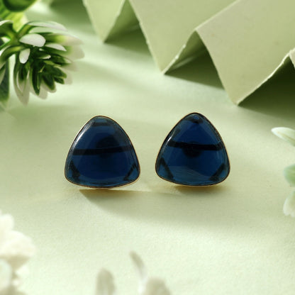 Charming Blue Color Amrapali Earrings With Antique Polished Tribal Design