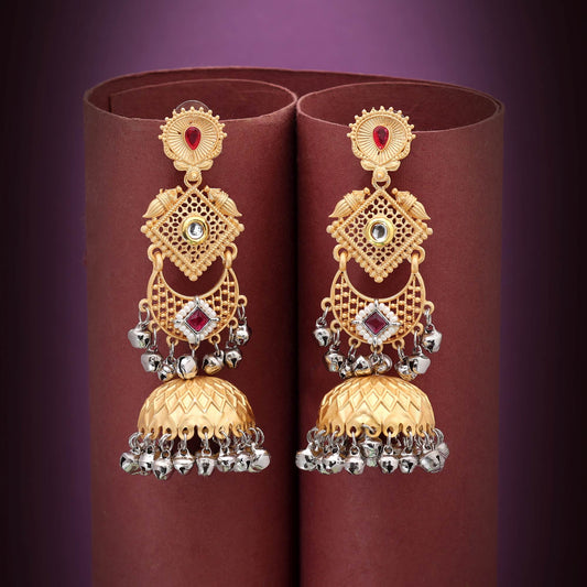 Rani Color Classic Designer Amrapali Earrings For Festive And Traditional Wear