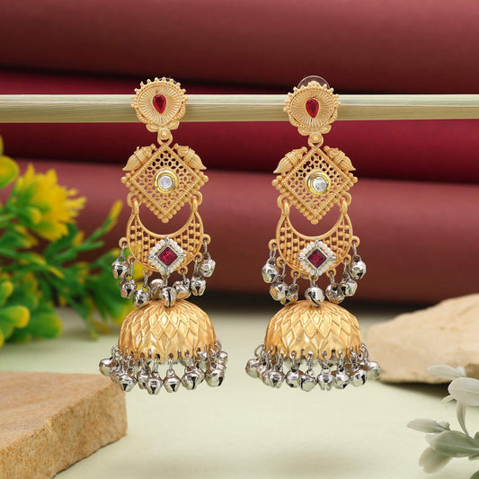 Rani Color Classic Designer Amrapali Earrings For Festive And Traditional Wear