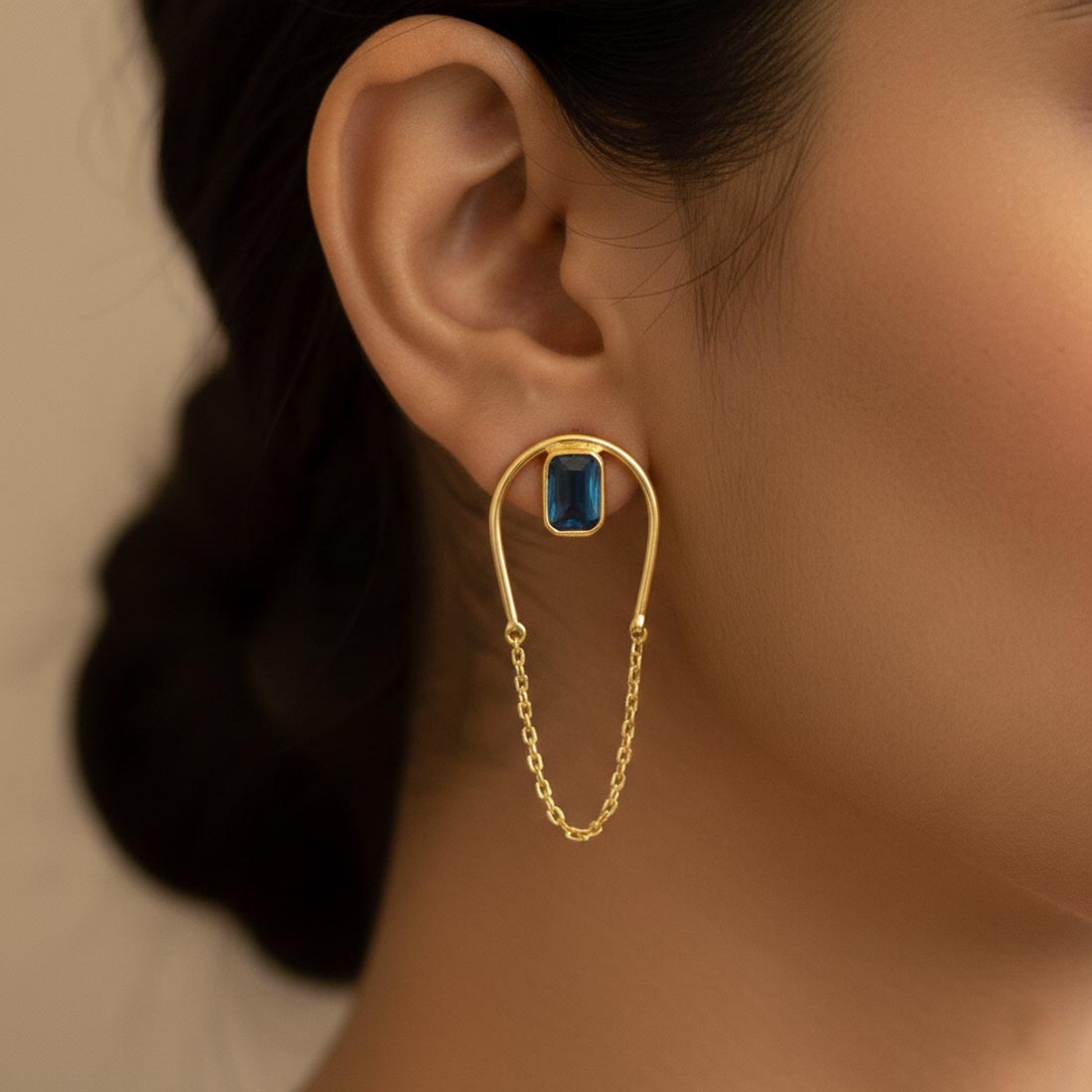 Blue Color Elegant Amrapali Earrings Ethnic Traditional Designer Jewelry Style