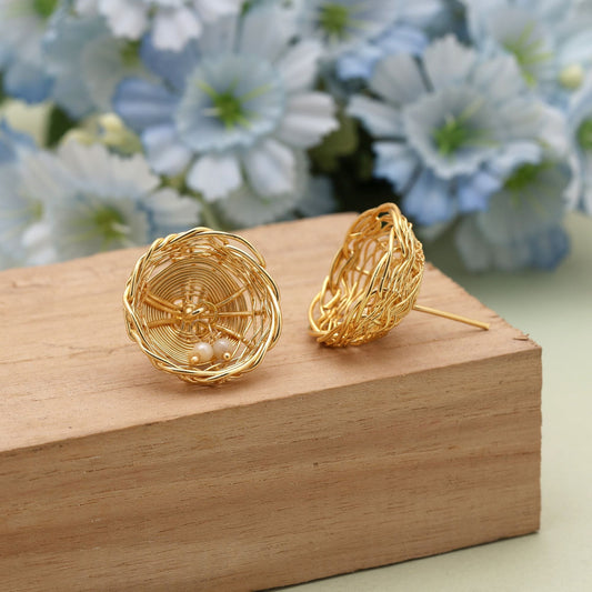 Gold Color Amrapali Earrings Reflecting Timeless Beauty Of Traditional Jewelry