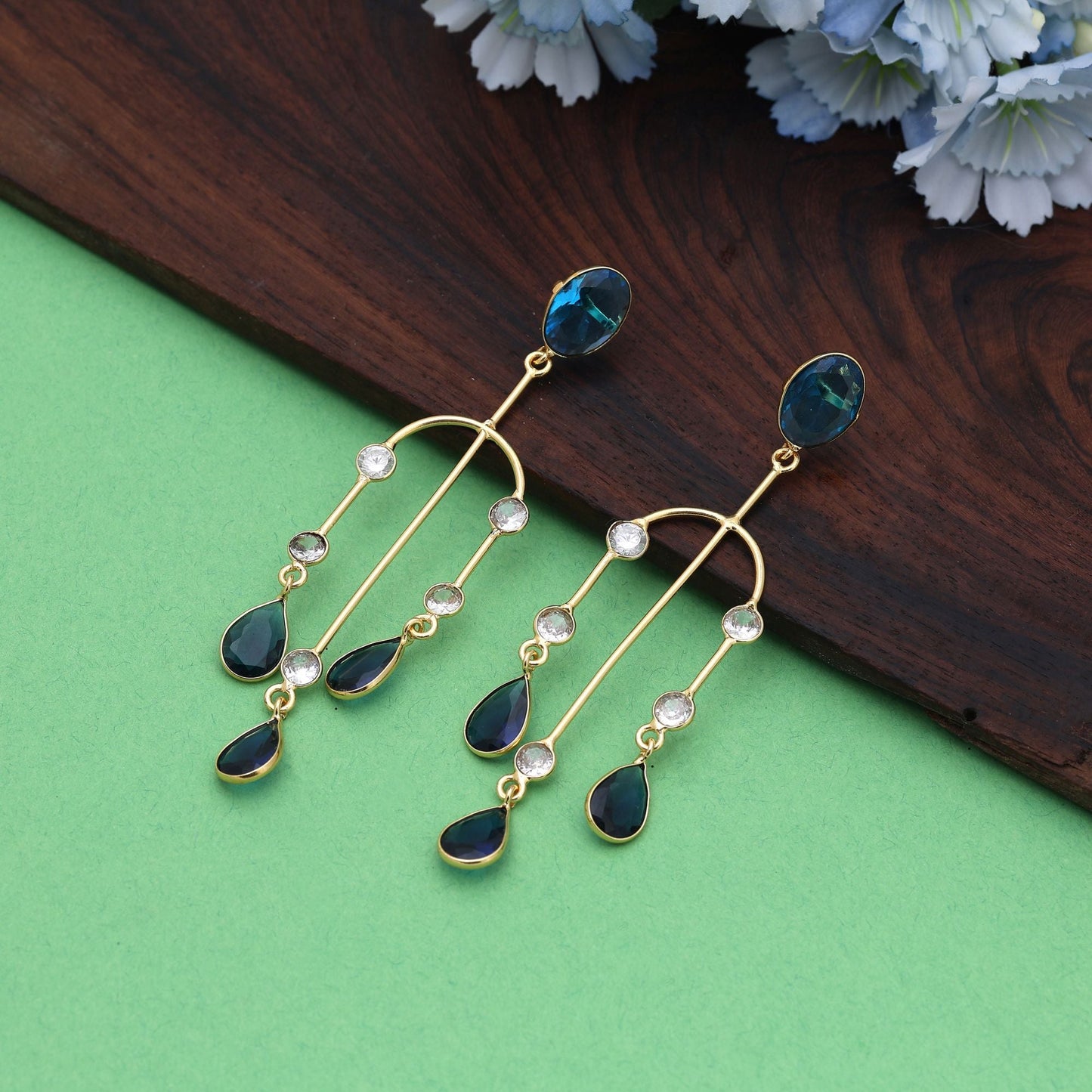 Blue Color Amrapali Earrings Designed For Modern Ethnic Fashion Lovers