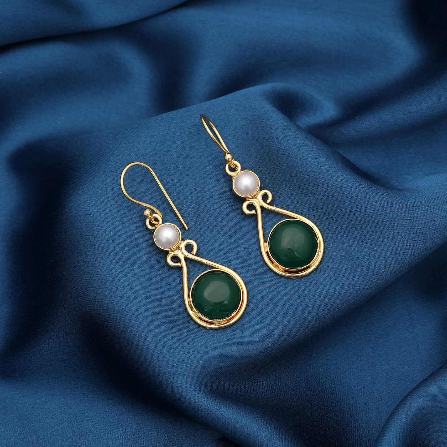 Elegant Green Color Amrapali Earrings For Traditional Festive Ethnic Jewelry Collection Style