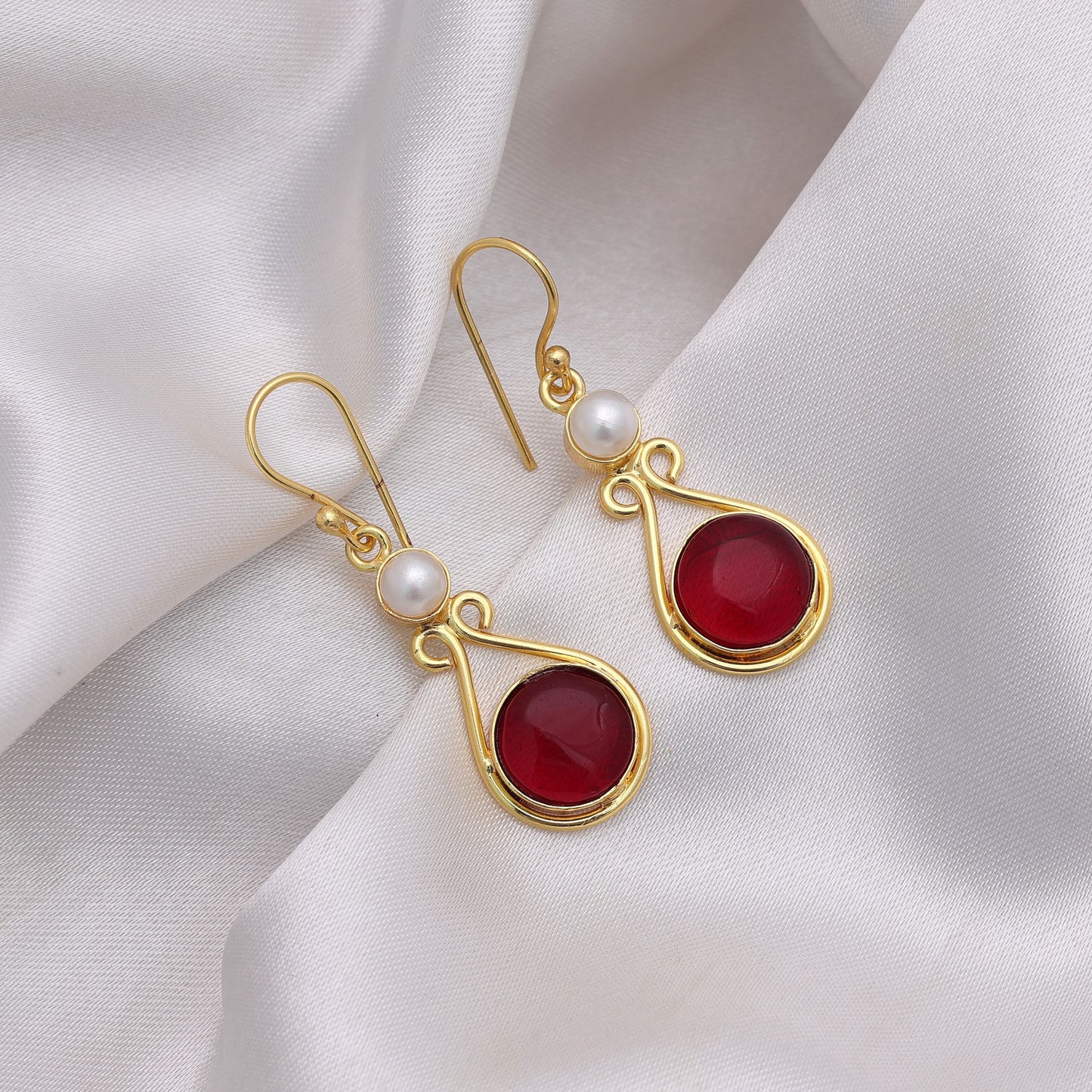 Royal Maroon Color Amrapali Earrings With Classic Wedding Party Wear Design Collection