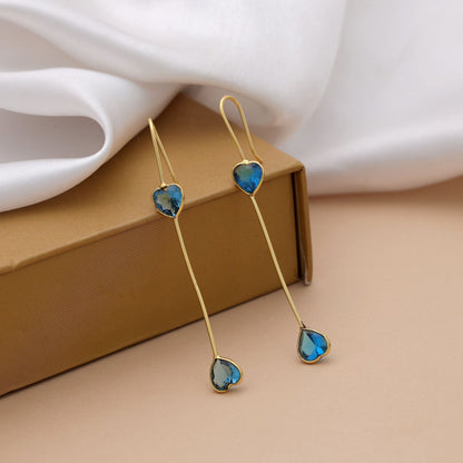 Elegant Turquoise Blue Color Amrapali Earrings With Stylish Ethnic Party Wear Finish