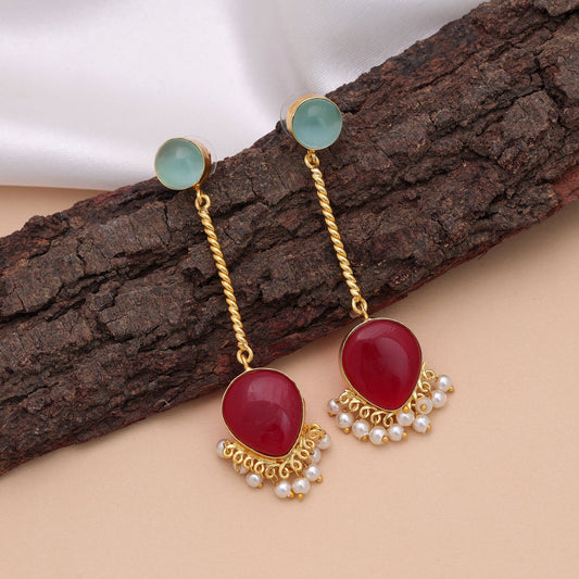 Gorgeous Maroon Color Amrapali Earrings For Traditional Wedding Occasion Fashion Styling Collection