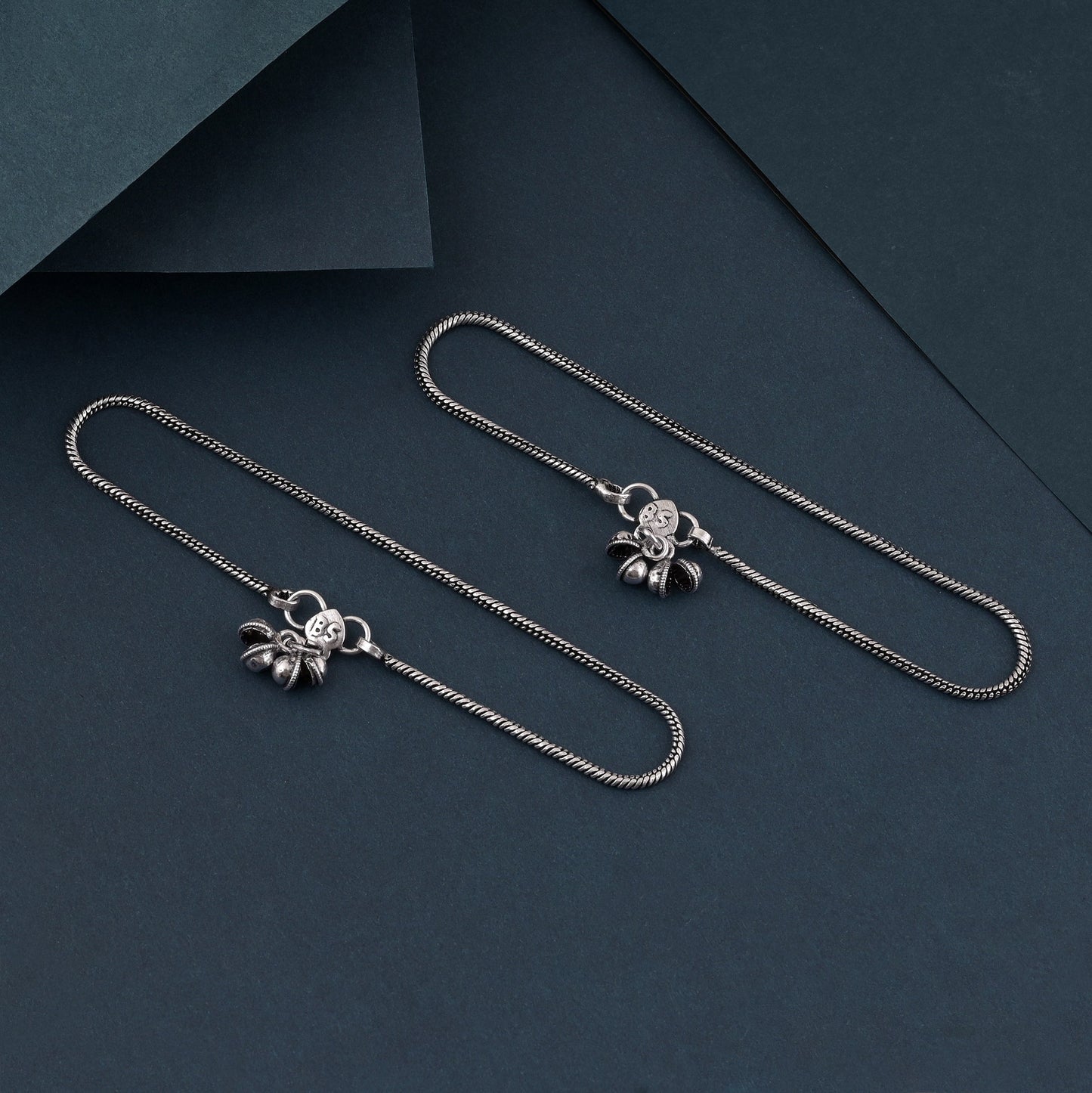 Handmade Silver Color Oxidised Anklet With Fine Detailing And Comfortable Fit